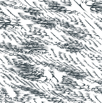 An abstraction in the form of highly distorted dirty stripes, reminiscent of uncombed wool.