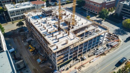 Fototapeta premium building construction background, building construction workers, building renovation.