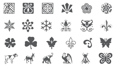 Floral border clipart icon collection