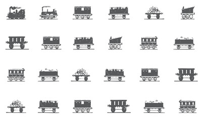 Classic train icon collection