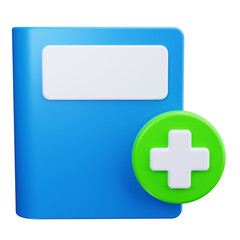 medical handbook 3d render icons