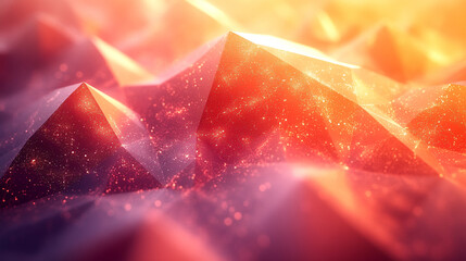 Futuristic 3D illustration of a polygonal network symbolizing cloud computing, blockchain, and digital currency. Interconnected nodes glow brightly on a silver, gold, and white abstract tech backgroun