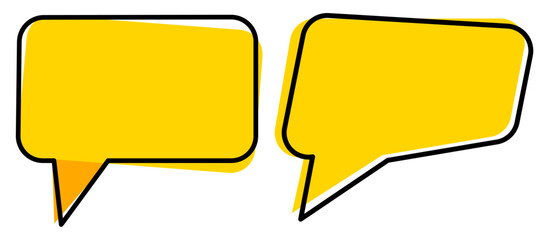 speech bubble icon yellow color simple flat style