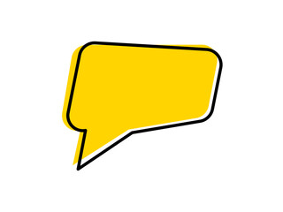 speech bubble icon yellow color simple flat style
