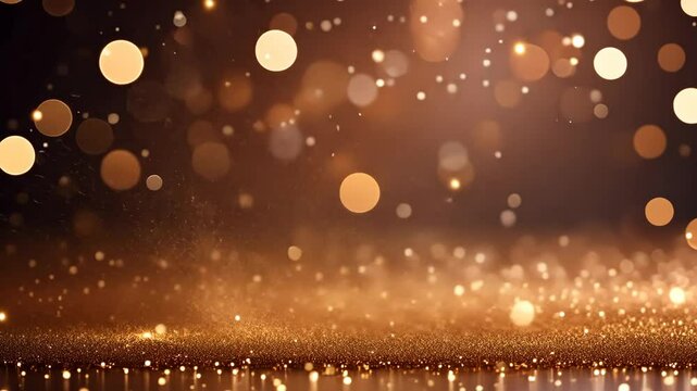 Christmas soft brown light shiny blurred bokeh abstract background for Christmas. Trendy color of 2025 year