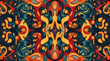 Abstract Colorful Swirling Pattern Design Artwork
