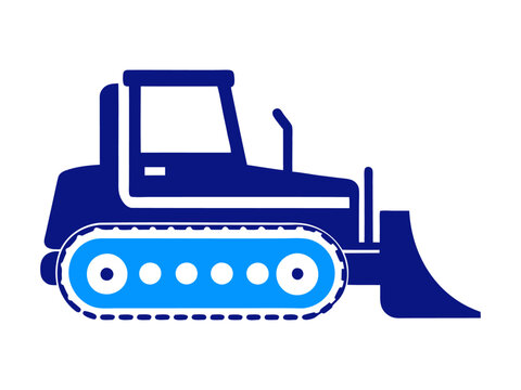 recommend clip art: Black silhouette heavy bulldozer vector icon design