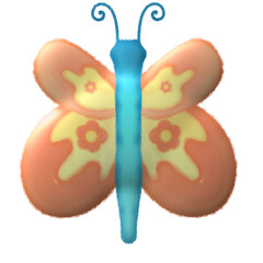 Butterfly painting isolated on white background, illustration, beautiful butterfly decoration vector.