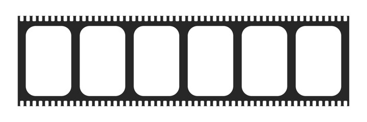 Film strip isolated vector icon. Retro picture with film strip icon. Film strip roll. Video tape photo film strip frame vector on transparent