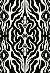 Abstract Black and White Vector Design Featuring Dripping and Melting Symmetrical Lines
