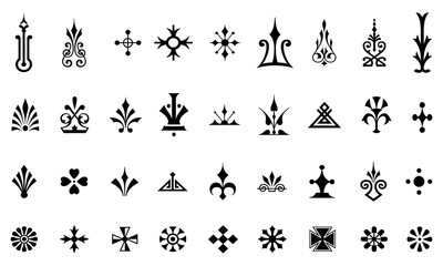 Floral border clipart icon collection