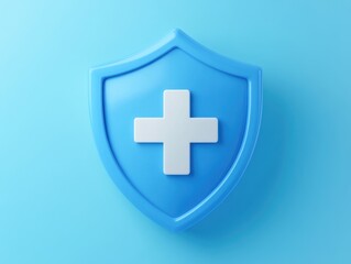 Obraz premium Protective shield icon for healthcare coverage