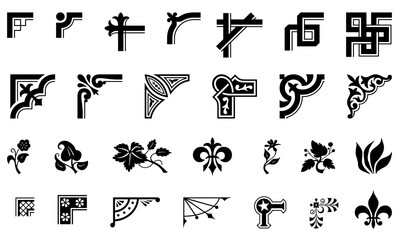 Floral border clipart icon collection