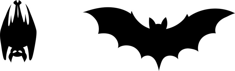 Flying bats. Vector illustration set