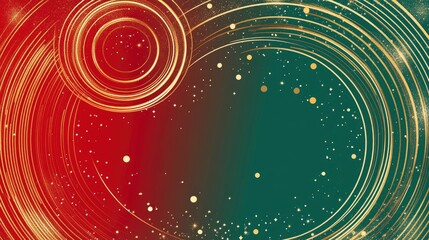 Obraz premium Abstract cosmic design with golden swirls and stars