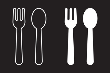 spoon and fork icon set vector. spoon, fork and knife icon vector. restaurant sign and symbol