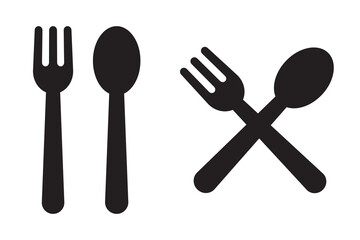Food icon. Fork knife spoon sign set. Plate symbol. Breakfast lunch dinner icon. Menu sign. Cafe icon set.
