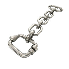 Obraz premium Metal chain links transparent background isolated image industrial design minimalist style