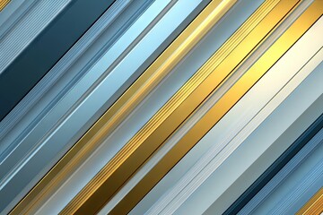 Obraz premium Abstract Diagonal Lines of Gold, Silver, and Blue
