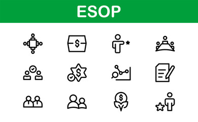 Professional ESOP Icons - Scalable and Versatile Graphics for Equity Plans and Corporate Presentations