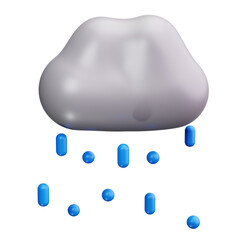 rain 3d render icons