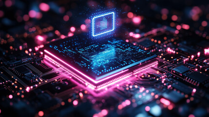 Obraz premium Chips in the circuit board