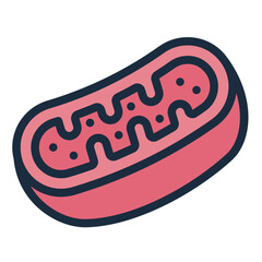 Mitochondria cell filled line icon biology