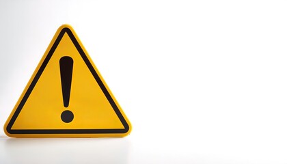 General caution Warning Attention icon symbol or Sign Alert to Various Safety Hazard, isolated on white background with copy space. Exclamation point on yellow diamond triangle metal