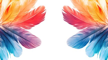 Colorful Feathers Create a Vivid Gradient Pattern