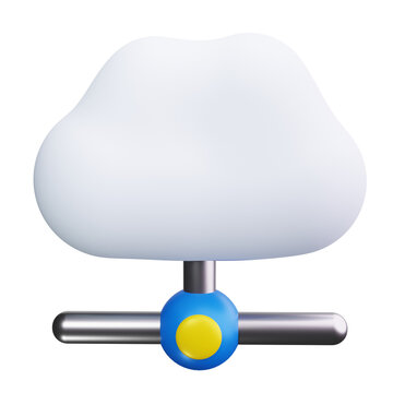 cloud computing 3d render icons