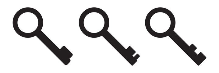 Key icon set. Key vector icon. Key symbol