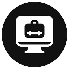 Obraz premium Editable job search, website, desktop, briefcase, online portfolio vector icon. Work, office. Part of a big icon set family. Perfect for web and app interfaces, presentations, infographics, etc