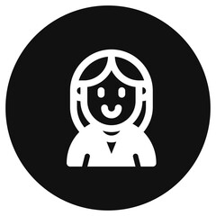 Editable female employee avatar vector icon. User, profile, identity, persona. Part of a big icon set family. Perfect for web and app interfaces, presentations, infographics, etc