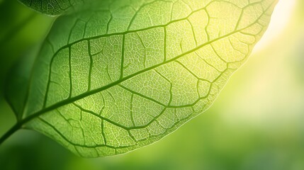 Obraz premium Illuminated Leaf Veins Detail Close Up Nature