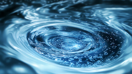 Frozen ripples. fathomless whirlpools of night-blue currents swirl in a delicate waltz over the impeccable white space, suggesting aquatic mystery. Fathomless. Illustration