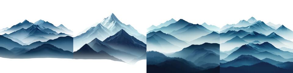 Majestic Snow Capped Mountain Peaks in Misty Landscape