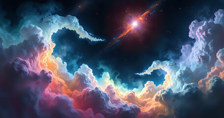 Colorful space galaxy nebula. Stary night cosmos. Universe science astronomy. Supernova background wallpaper