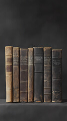 Naklejka premium Vintage books neatly arranged on a shelf