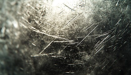 Close-up of shimmering silver metallic surface magnified for fine scratches