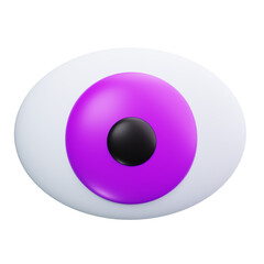 purple eye 3d render icons