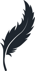 Obraz premium Black Feather Silhouette on White Background. Vector Illustration