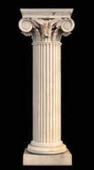 Ancient Greek marble column with intricate carvings in elegant vertical arrangement, showcasing classical beauty and craftsmanship.