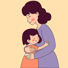 Mother and child, Vector illustration.