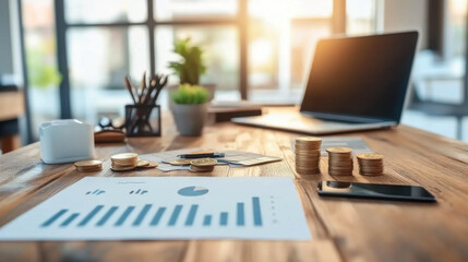 Businessman accountant or financial expert analyze business report graph and finance chart