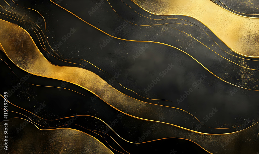 Canvas Prints Luxurious golden background with satin drapery. 3d illustration, 3d rendering