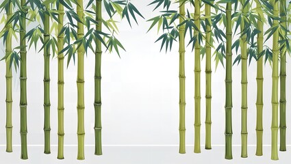 Lush Bamboo Forest Landscape Illustration, Ultra HD, Enhanced Version