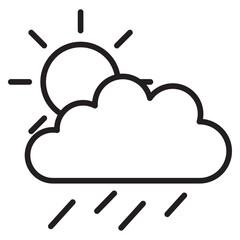 cloud sun and rain weather icon