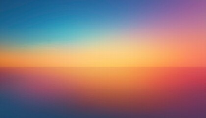 Fototapeta premium Sunset Horizon: A vibrant, blurred gradient of blue, orange, and purple hues evokes a sense of tranquility and vastness, perfect for backgrounds or design inspiration. 