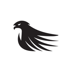 Abstract falcon vector with black color Falcon logo Vector Art Design.