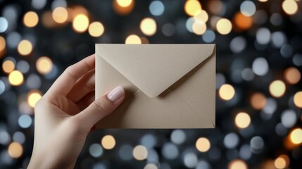 A mockup of a blank white Christmas greeting card being opened by a hand, perfect for holiday greetings and celebrations, capture the essence of the holiday season, blending elegance and warmth 